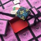 Replica Gucci Perfect Quality small black wallet with yellow and blue decorations GC07WM015