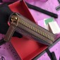 Replica Gucci Perfect Quality brown zipped wallet with red and green decorations GC07WM017