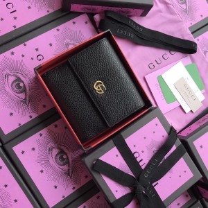 Gucci Perfect Quality small black bumby leather wallet GC07WM022