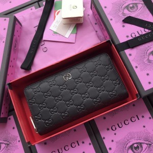 Gucci Perfect Quality black zipped leather wallet GC07WM024