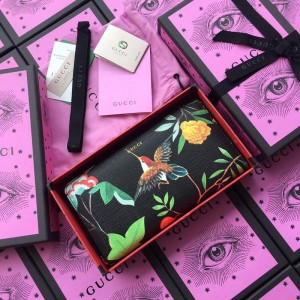 Gucci Perfect Quality black sunbird zipped wallet  GC07WM027