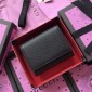 Replica Gucci Perfect Quality black leather wallet with exterior pocket GC07WM035