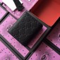 Replica Gucci Perfect Quality small black leather wallet with bolt lock GC07WM036