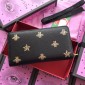 Replica Gucci Perfect Quality black zipped purse with bee and star decorations GC07WM037