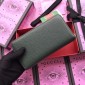 Replica Gucci Perfect Quality dark green leather cat wallet GC07WM046