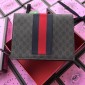 Replica Gucci Perfect Quality canvas graphite colored wedge shaped purse GC07WM063