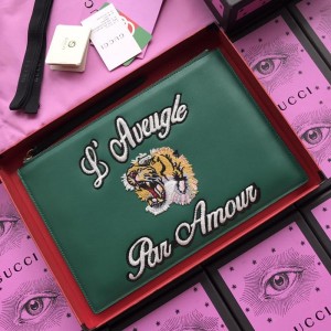 Gucci Perfect Quality green leather L'aveugle par amour purse GC07WM064