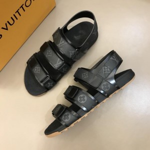 Louis Vuittion Black Sandals with LV Monogram MS021019