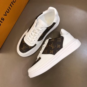 Louis Vuitton Perfect Quality Sneakers White and brown Monogram print with white sole MS021026