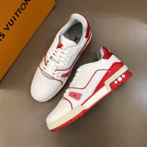 Louis Vuitton Perfect Quality Sneakers White and red details and white sole MS021033