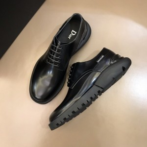 Dior Derby Brogue High Quality Loafers In Polished Black Calfskin(Black) MS021049