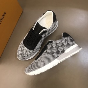 Louis Vuitton High Quality Sneakers White jersey and Damier Graphite print with white sole MS021105