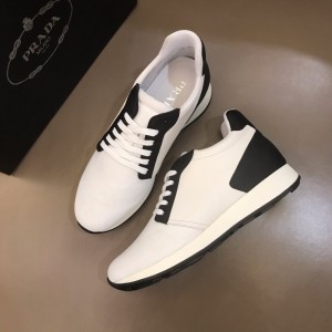 Prada High Quality Sneakers White and black heel with white sole MS021121