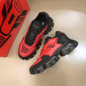 Prada High Quality Sneakers Red and black heel with black sole MS021127