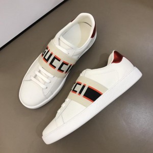 Gucci Perfect Quality Sneakers White and Gucci jacquard stripe stretch with White rubber sole MS02688