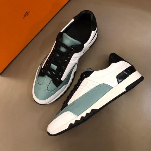 Hermes Perfect Quality Sneakers White and Two-tone sole with Light blue tongue MS02737