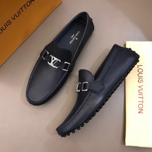 Louis Vuitton Arizona Moccasin Black Loafers With Silver Buckle MS02787