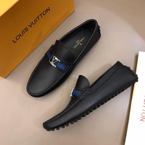 Louis Vuitton Arizona Moccasin Black Loafers With Silver Buckle MS02788