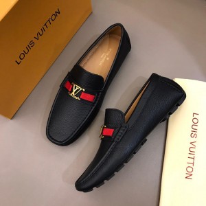 Louis Vuitton Arizona Moccasin Black Loafers With Golden Buckle MS02789