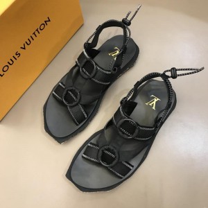 Louis Vuitton Black Sandal With yellow canvas MS02809