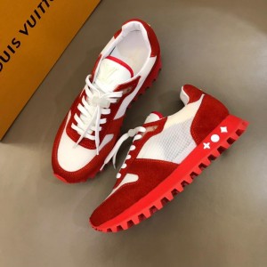 Louis Vuitton Perfect Quality Sneakers White and red suede with red soles MS02817