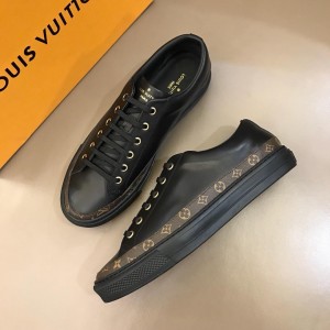 Louis Vuitton Perfect Quality Sneakers Black and brown Monogram detail with black sole MS02829