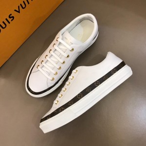 Louis Vuitton Perfect Quality Sneakers White and brown Monogram detail with white sole MS02830