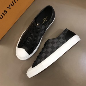 Louis Vuitton Perfect Quality Sneakers Damier Graphite canvas and black heel with white sole MS02837