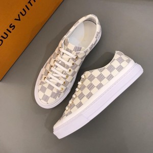 Louis Vuitton Perfect Quality Sneakers White and Damier Graphite print with white sole MS02845