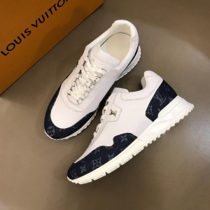 Louis Vuitton Fashion Sneakers White and blue Monogram Flower canvas and white sole MS02881