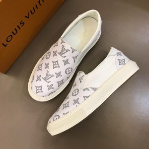 Louis Vuitton Fashion Sneakers White and Monogram Flower print and white sole MS02883