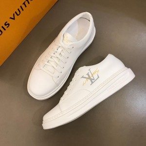 Louis Vuitton Fashion Sneakers White and LV print and white sole MS02892