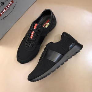 Prada Fashion Sneakers Black nylon and black leather details with black sole MS02920