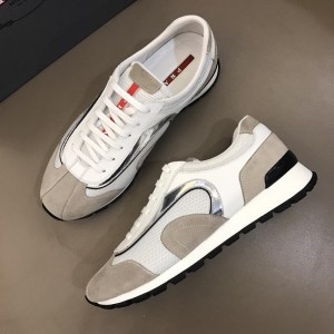 Prada Fashion Sneakers White and grey suede with white soles MS02931