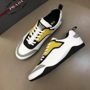 Prada Fashion Sneakers White and yellow details with black sole MS02942