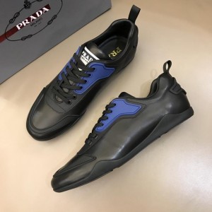 Prada Fashion Sneakers Black and blue details with black sole MS02943