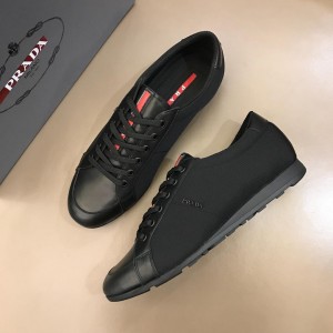 Prada Fashion Sneakers Black nylon and black leather toe with black sole MS02954