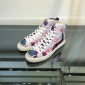 Replica Gucci High Top High Quality Sneaker White and sky dragon print with white sole MS05004