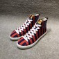 Replica Gucci High Top Sneaker Red and blue stripes and snake print with white sole MS05005