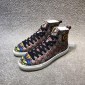 Replica Gucci High Top High Quality Sneaker Beige and Gucci vintage print with white sole  MS05008