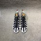 Replica Gucci High Top High Quality Sneaker Black and white stripes and snake print with white sole MS05009