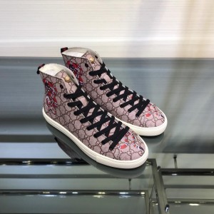 Gucci High Top High Quality Sneaker Beige and snake print with white sole MS05011