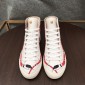 Replica Gucci High Top High Quality Sneaker White and striped snake print with white sole MS05018