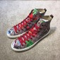 Replica Gucci High Top Sneaker Beige and swallow print withand white sole MS05022