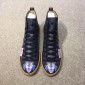 Replica Gucci High Top High Quality Sneaker Black and wolf print with brown sole MS05024