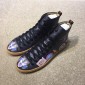 Replica Gucci High Top High Quality Sneaker Black and wolf print with brown sole MS05024