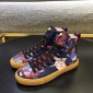 Replica Gucci High Top High Quality Sneaker Blue and character print with brown sole MS05025