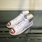 Replica Gucci High Top High Quality Sneaker White and Gucci vintage print with white sole MS05026