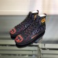 Replica Gucci High Top High Quality Sneaker Black and Gucci vintage print with black sole MS05028