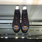 Replica Gucci High Top High Quality Sneaker Black and Gucci vintage print with black sole MS05033